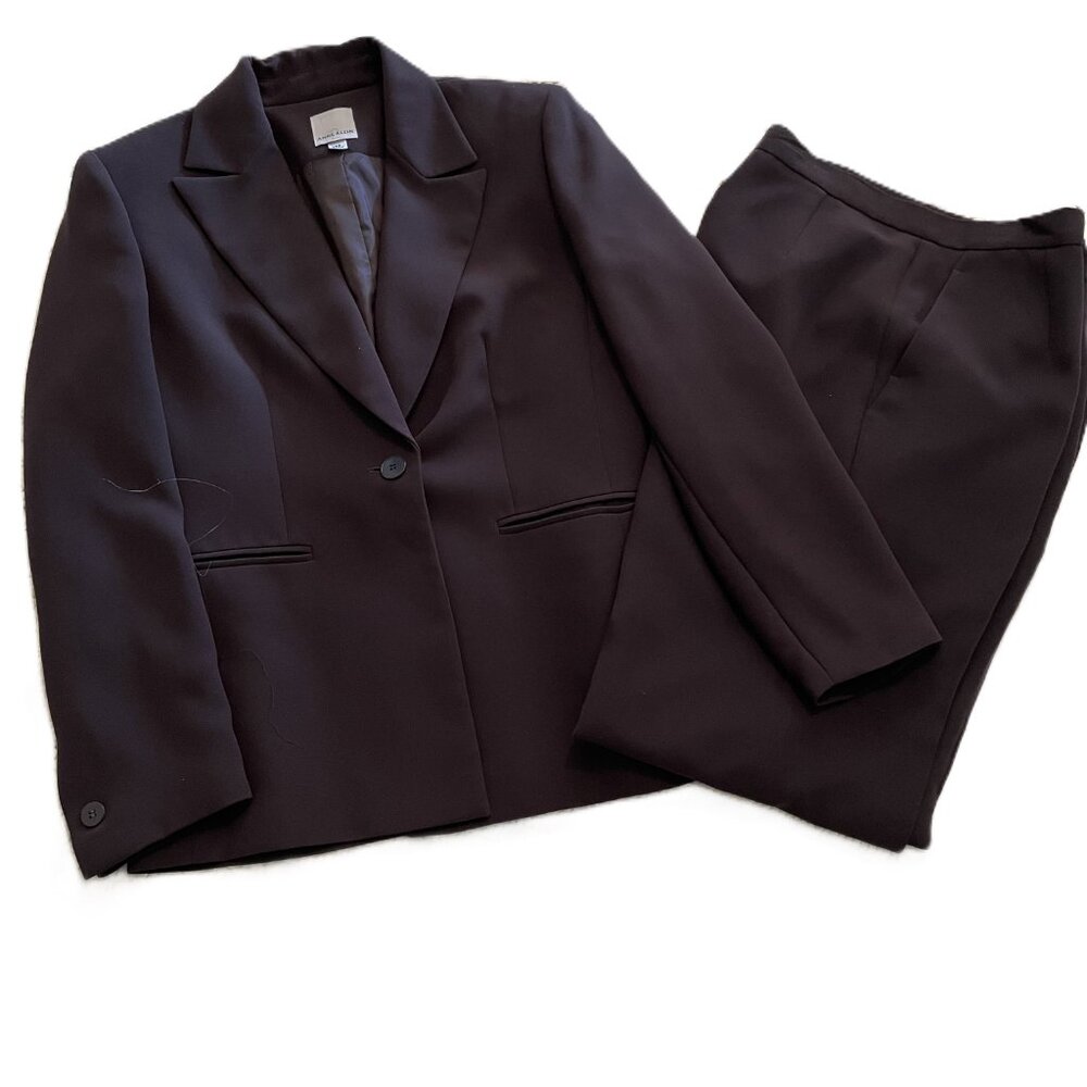 AK ANNE KLEIN WOMEN'S BROWN OFFICE/CAREER PANTS SUIT SIZE 6P (29X28.5)